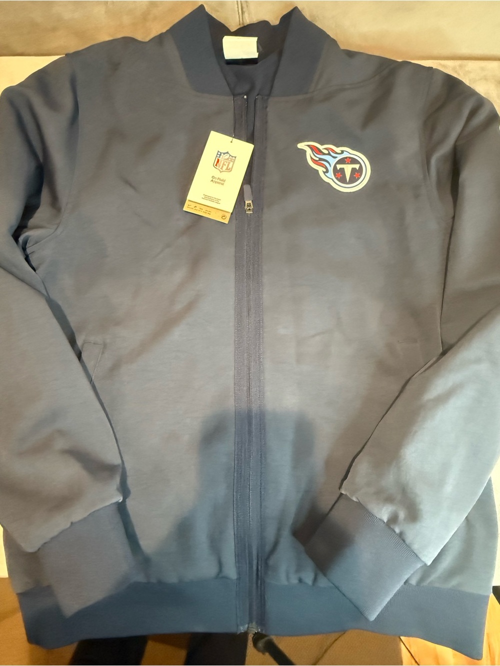 Nike Navy Tennessee Titans Full-Zip Bomber Jacket
